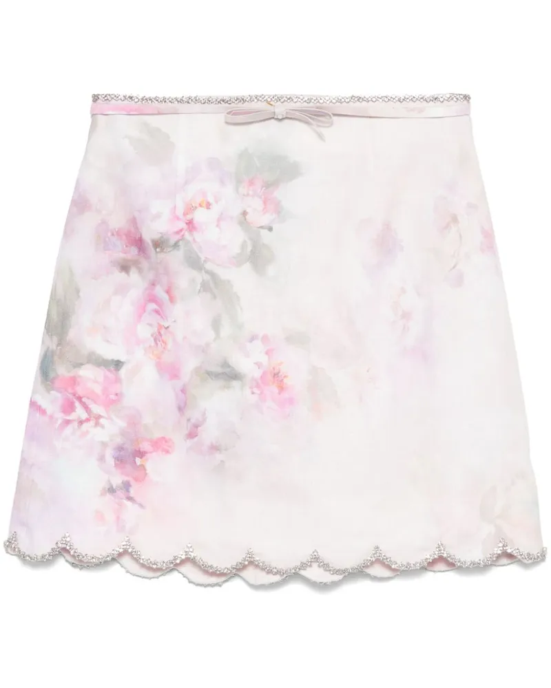 Zimmermann Crush Minirock - Rosa Rosa