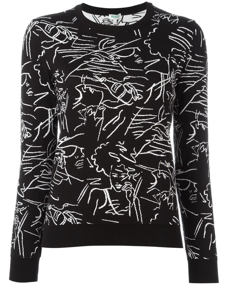 Kenzo Pullover mit Print - Schwarz Schwarz