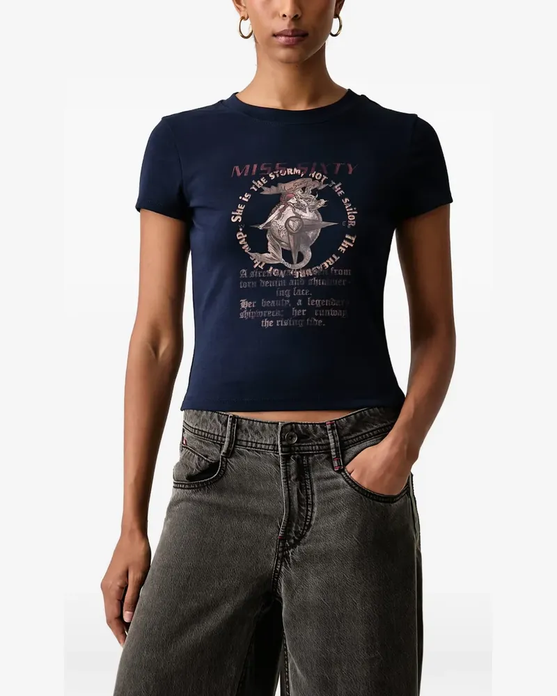 Miss Sixty T-Shirt mit grafischem Print - Blau Blau