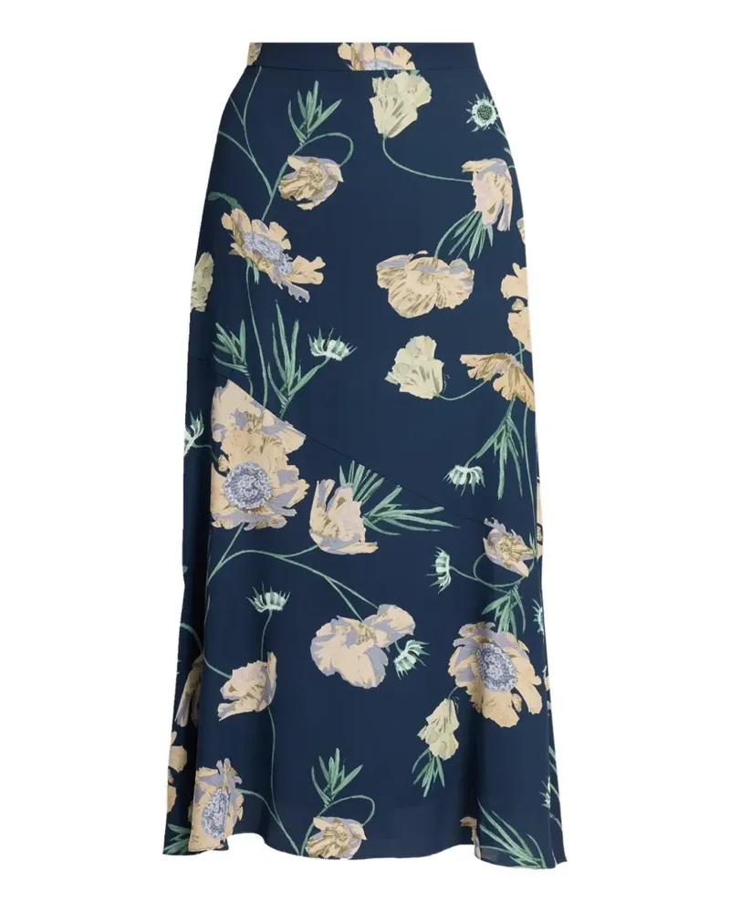 Erdem Midirock mit Blumenprint - Blau Blau