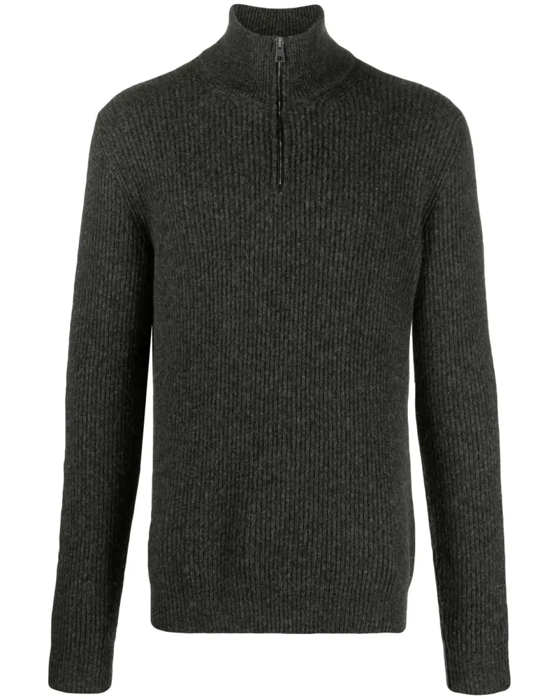 Roberto Collina Gerippter Pullover mit Reißverschluss - Grau Grau