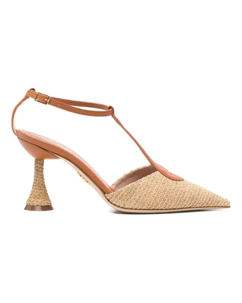 Rodo straw-panelled T-bar pumps - Braun Braun