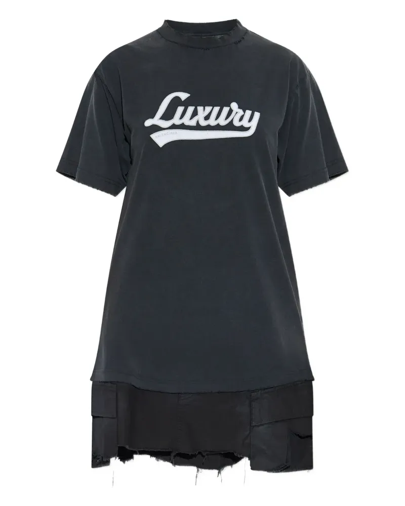 Balenciaga Kleid im Layering-Look - Schwarz Schwarz