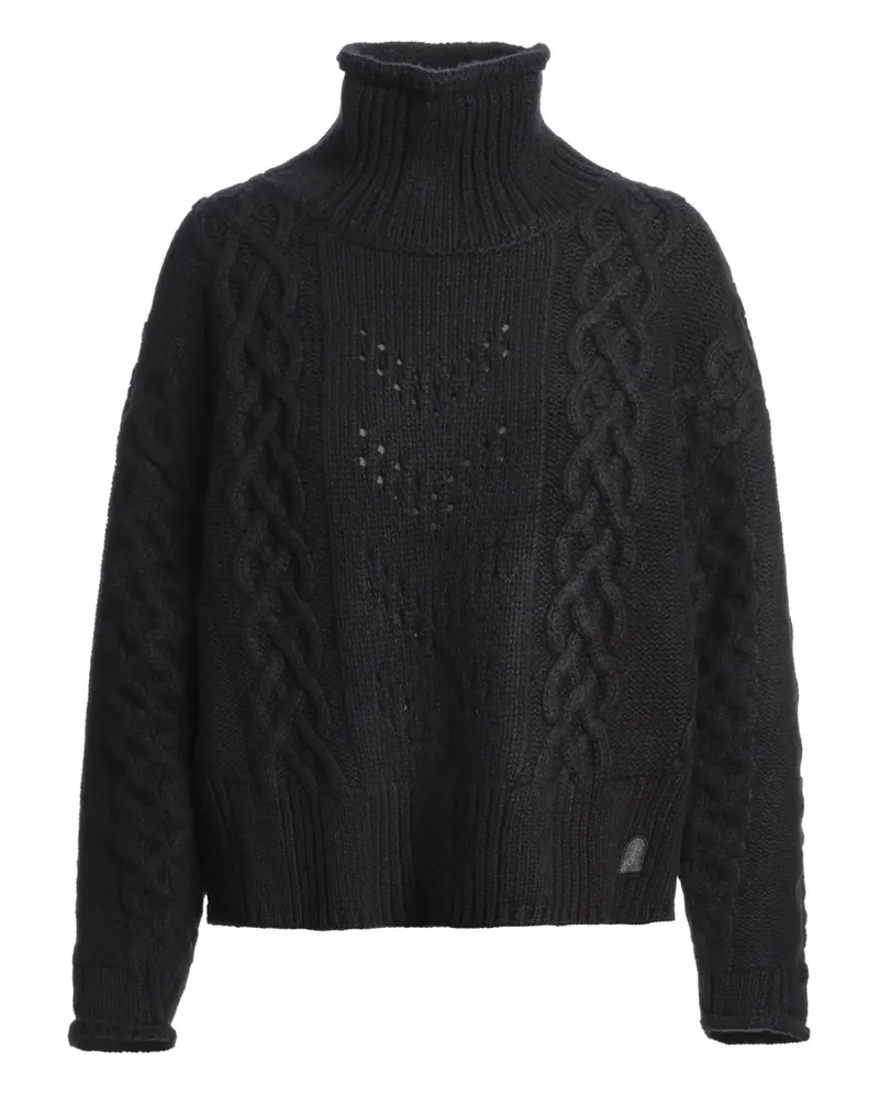 Parajumpers Rollkragenpullover mit Zopfmuster - Schwarz Schwarz