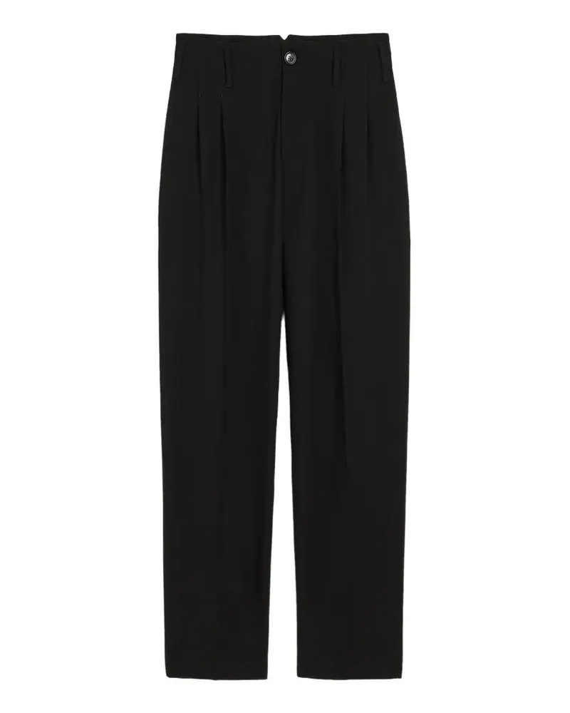 AMI Paris Wollhose mit zwei Falten - Schwarz Schwarz