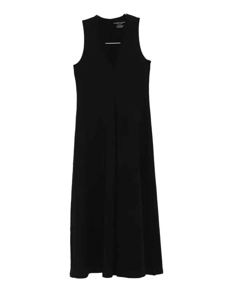 Majestic V-neck midi dress - Schwarz Schwarz
