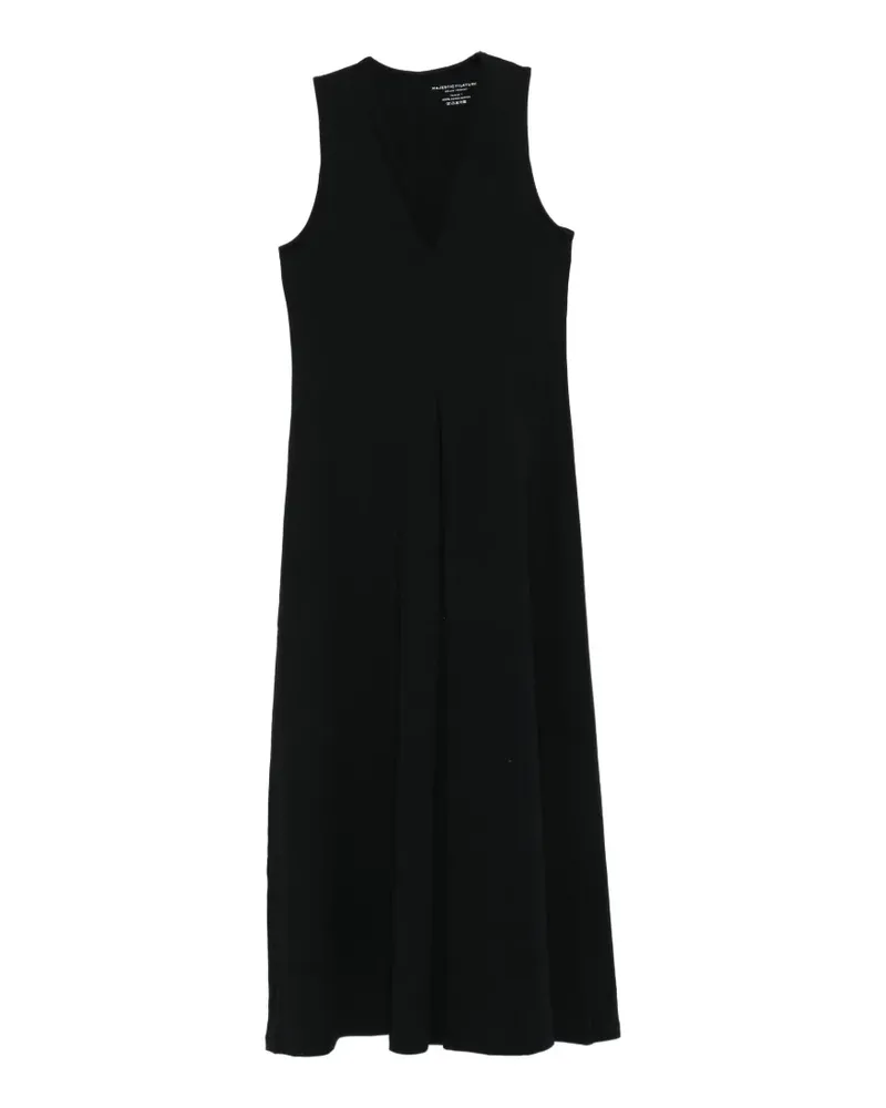 Majestic V-neck midi dress - Schwarz Schwarz