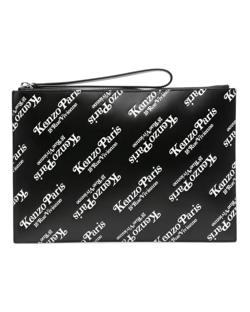 Kenzo Clutch mit gram-Print - Schwarz Schwarz