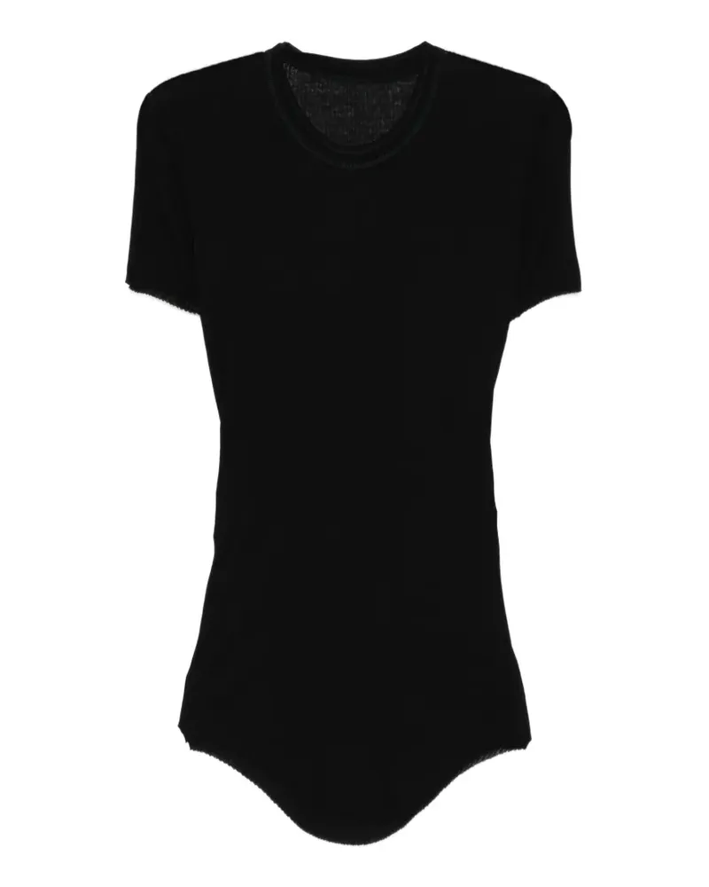 Julius Geripptes T-Shirt - Schwarz Schwarz