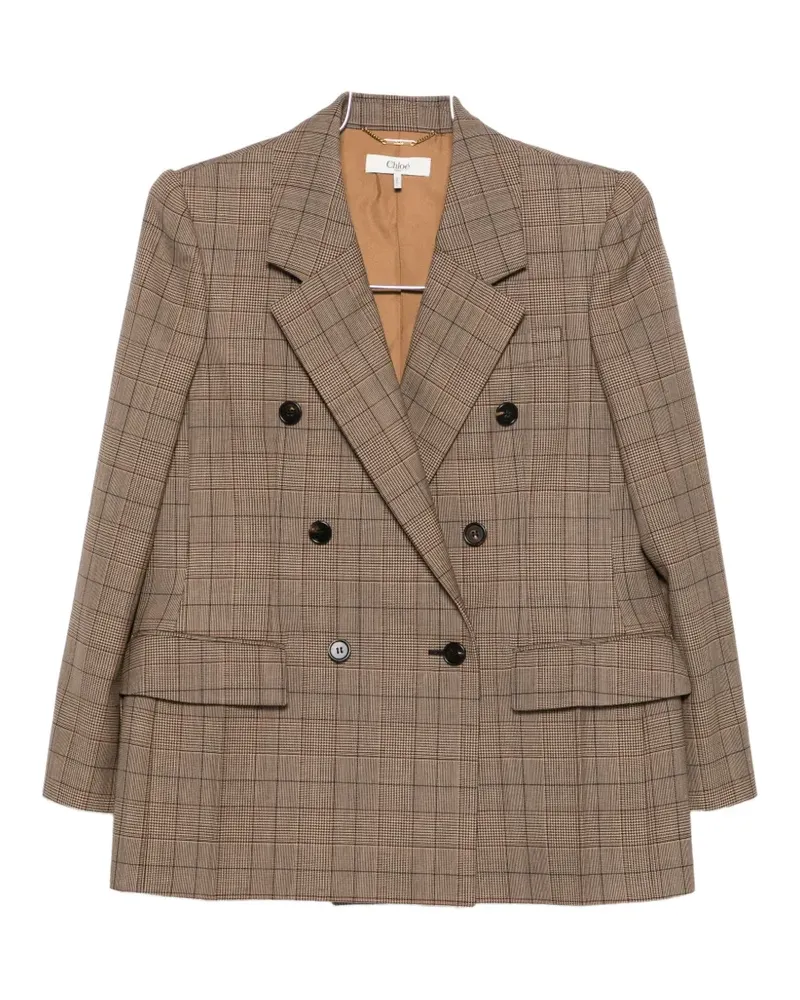 Chloé double-breasted check jacket - Braun Braun