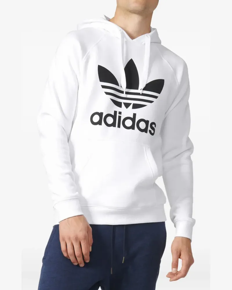 adidas Hoodie mit Logo-Print - Weiß Weiß