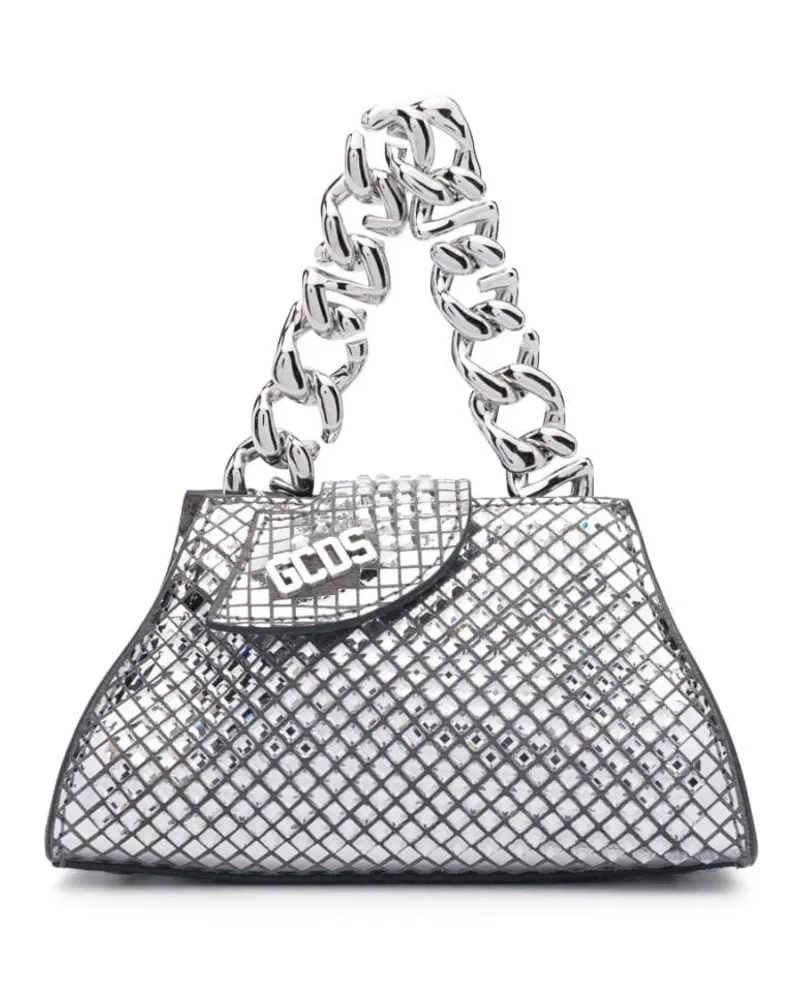 GCDS Micro Comma Spiegel Tasche - Silber Silber