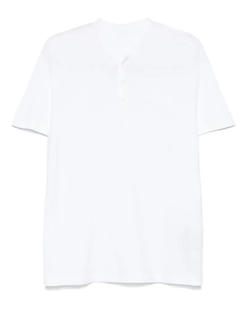 120% Lino Henley-T-Shirt aus Slub - Weiß Weiß