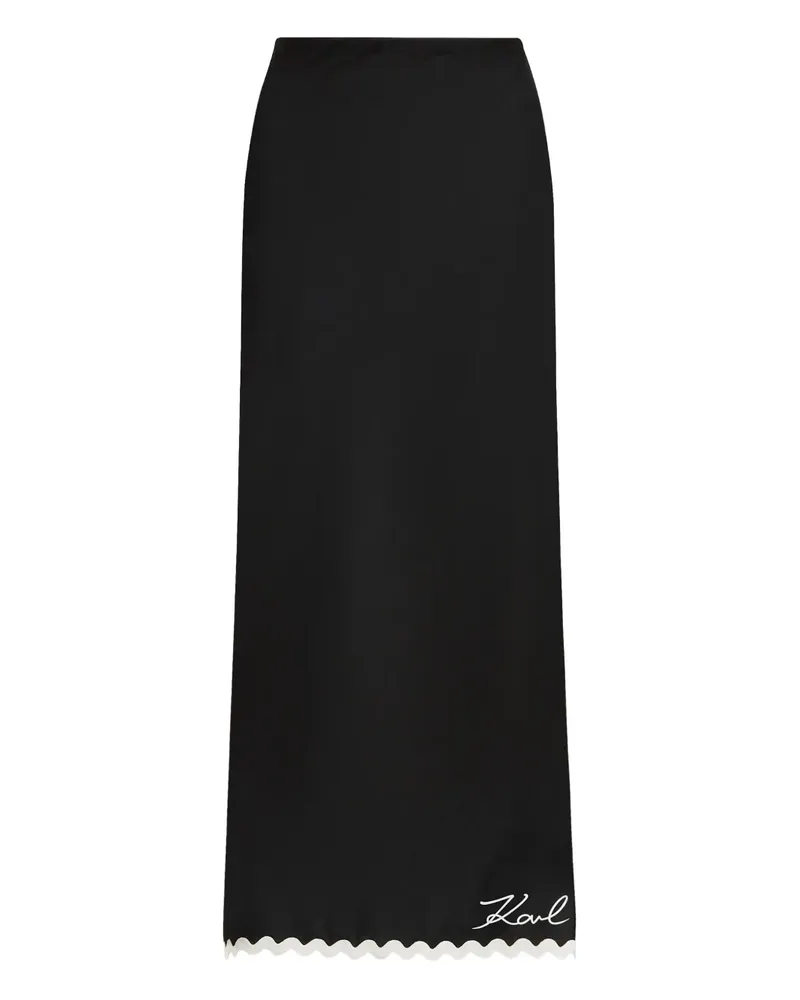 Karl Lagerfeld Hemd mit Wellenborten - Schwarz Schwarz