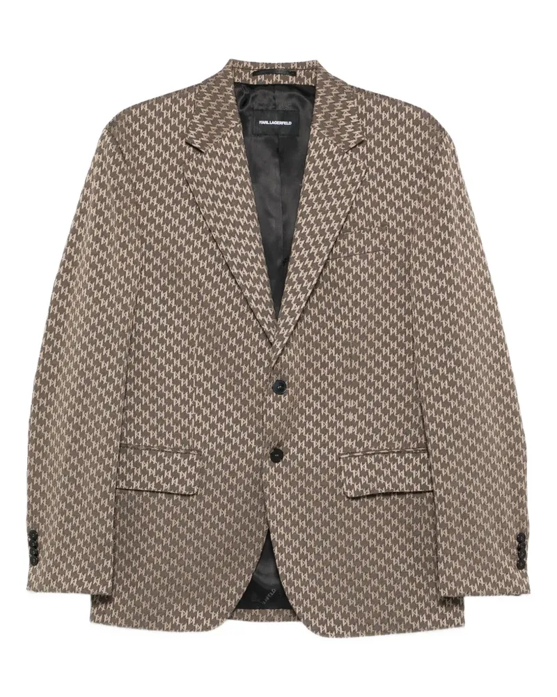 Karl Lagerfeld patterned button jacket - Braun Braun