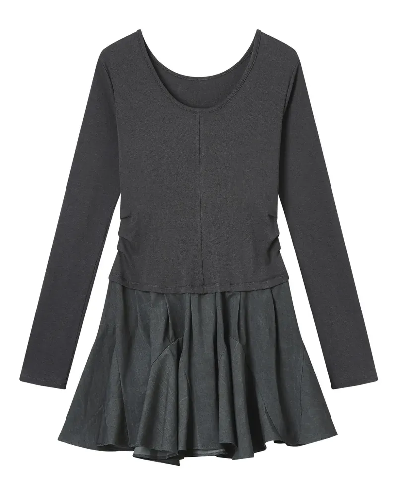 b+ab Langärmeliges Kleid mit Rüschen - Grau Grau