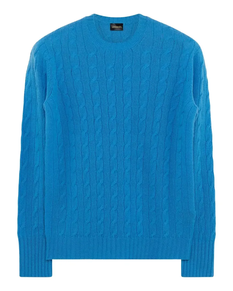 Drumohr  Pullover mit Zopfmuster - Blau Blau
