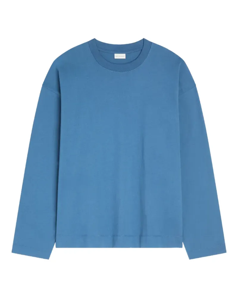 Dries van Noten Langarmshirt aus Baumwolle - Blau Blau