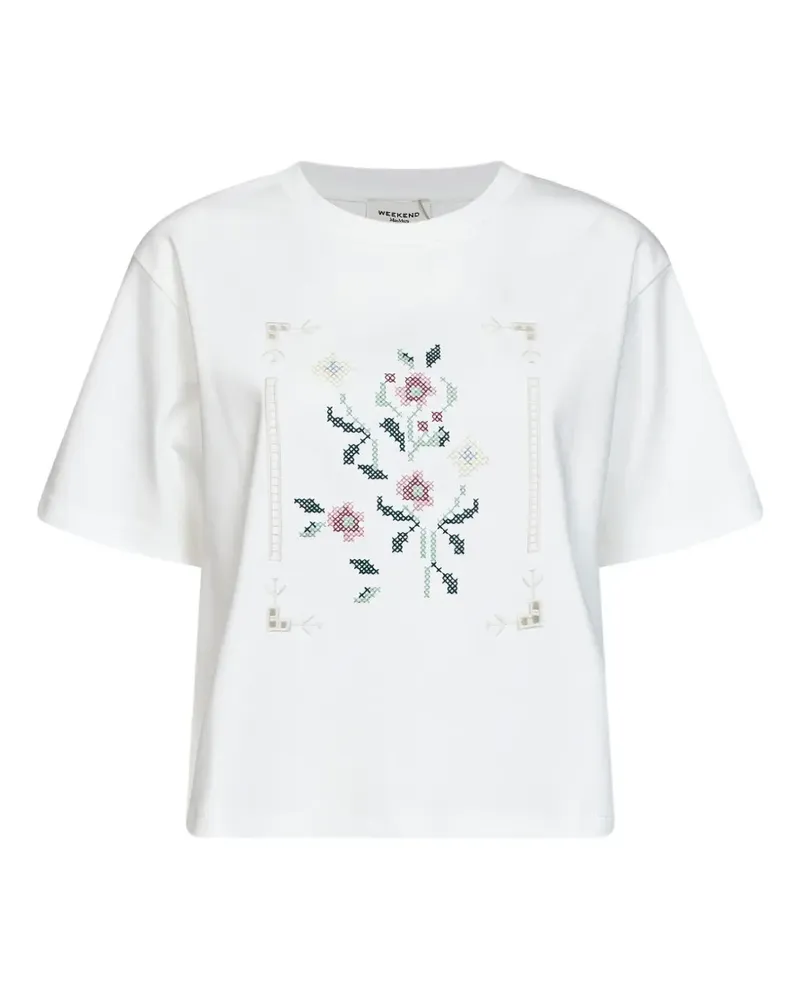 Max Mara logo-embroidered T-shirt - Weiß Weiß