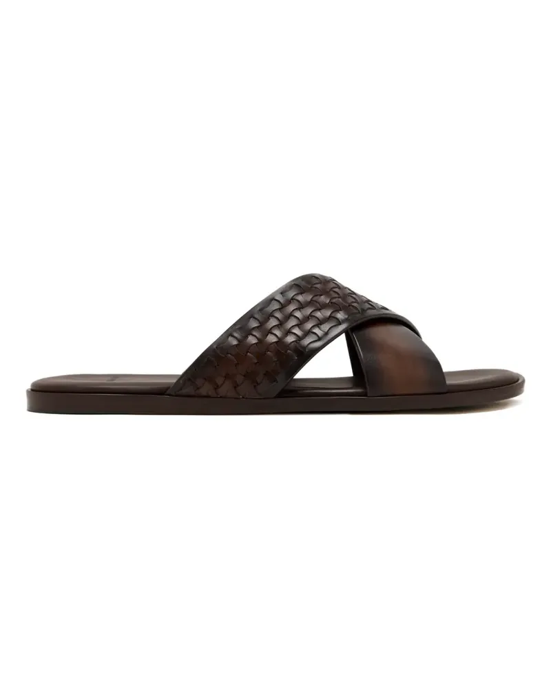 Magnanni woven-cross sandals - Braun Braun