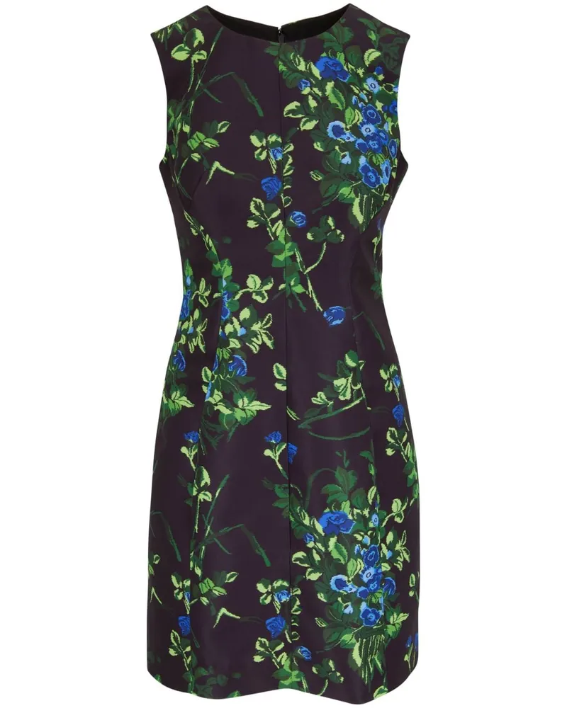 Carolina Herrera New York Kleid mit Blumen-Print - Schwarz Schwarz
