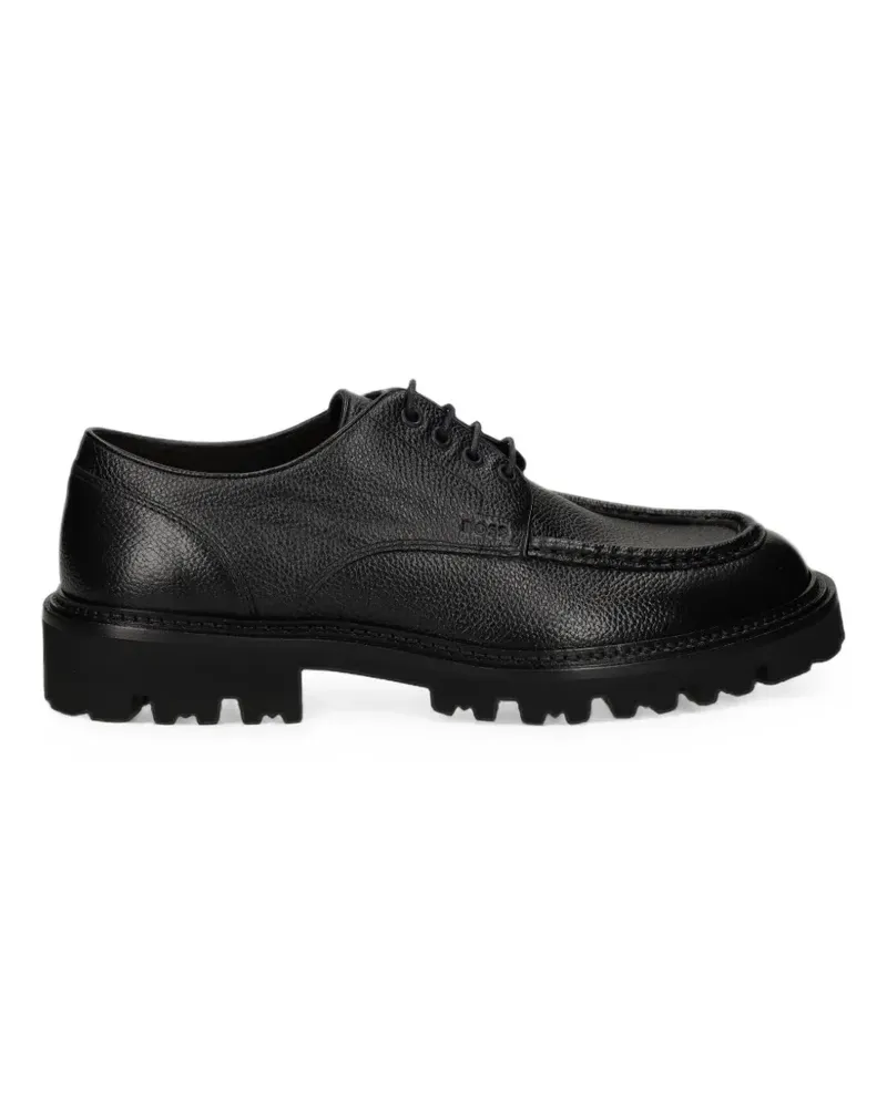 HUGO BOSS Derby-Schuhe aus Leder mit Profilsohle - Schwarz Schwarz