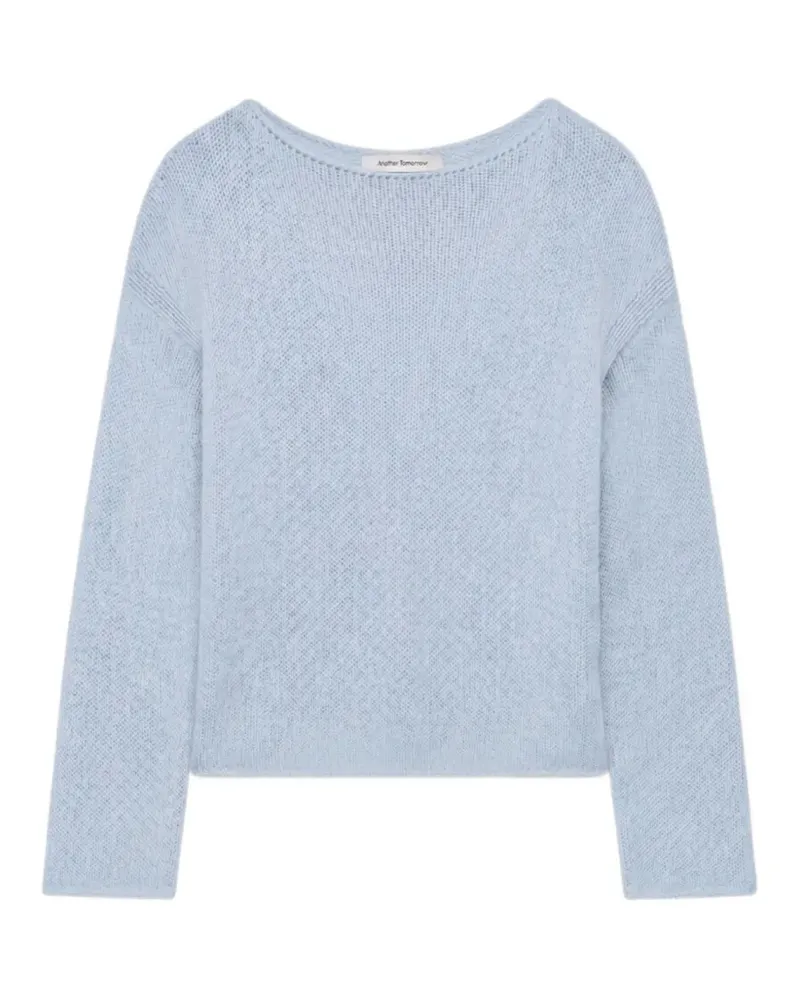 Another Tomorrow Drapierter Pullover - Blau Blau