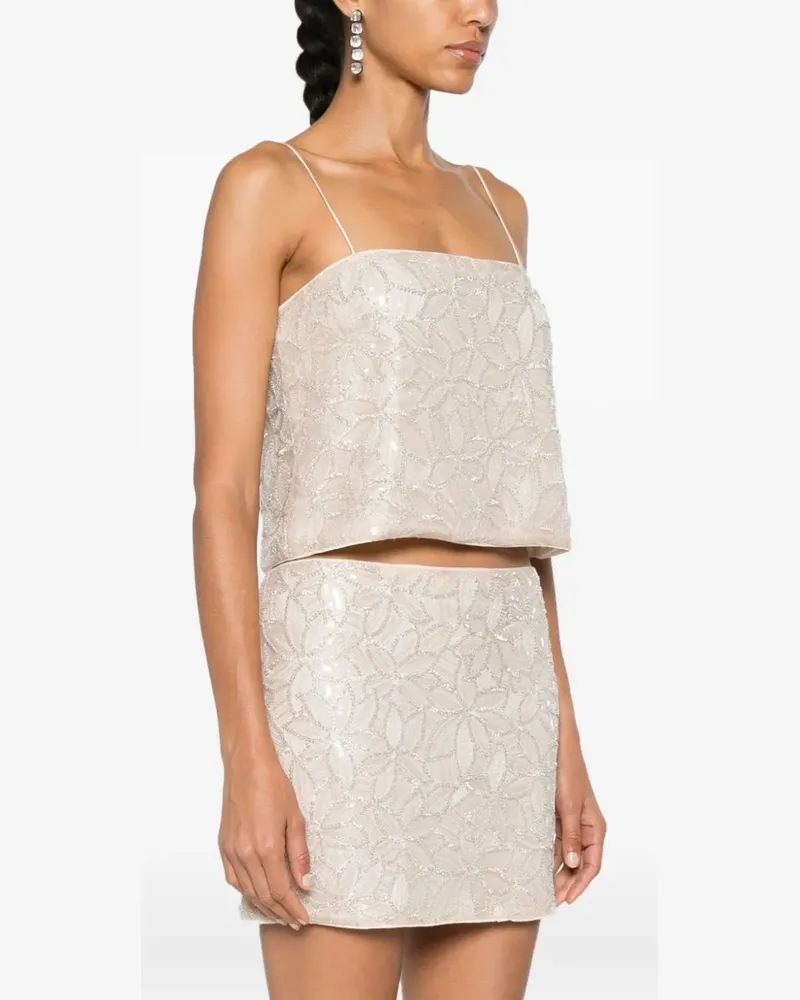 ROTATE Birger Christensen Bluse mit Pailletten - Nude Nude