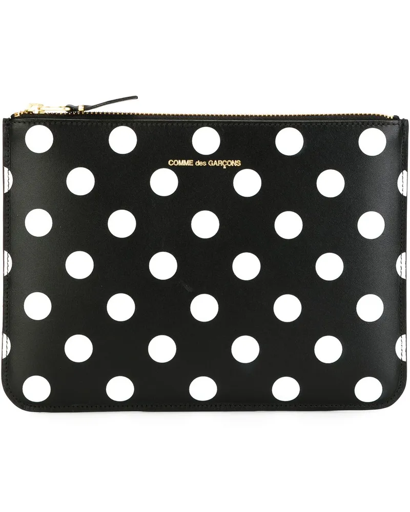 Comme des Garçons Gepunktete Clutch Schwarz