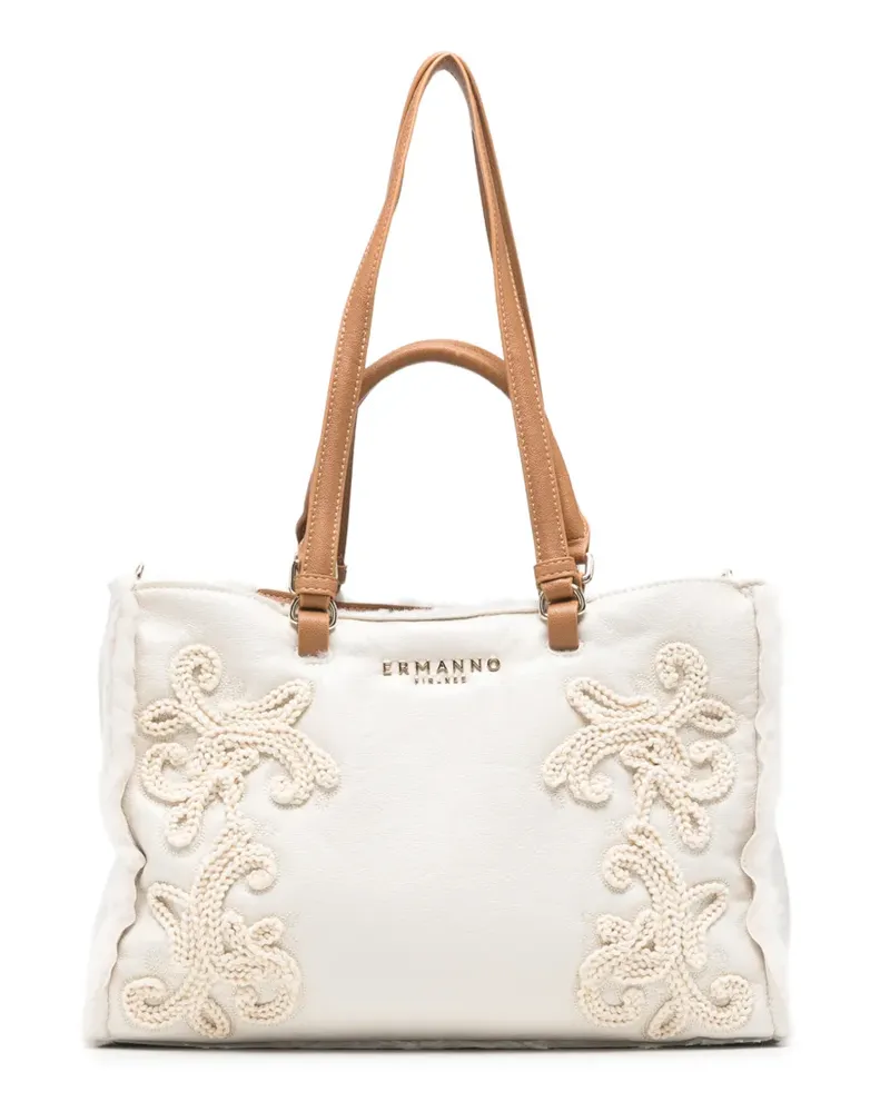 Ermanno Scervino Tote Bag mit Häkelstickerei - Nude Nude