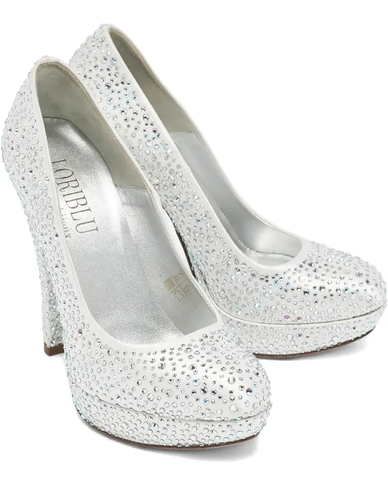 Loriblu Pumps mit Kristallen 125mm - Grau Grau
