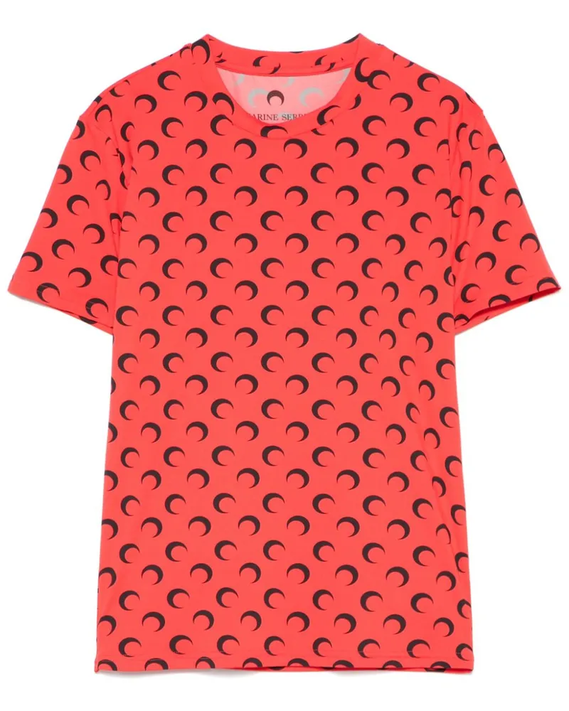 Marine Serre Moon T-Shirt aus Jersey - Rot Rot