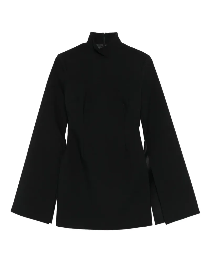 Solace London Stehkragen-Minikleid mit weiten Ärmeln - Schwarz Schwarz