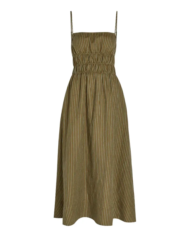 STAUD Ayla striped midi dress - Grün Grün