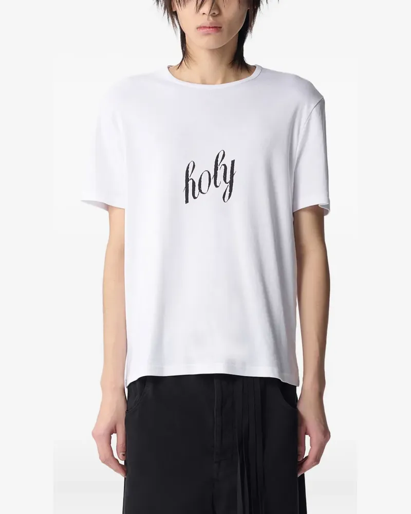 Ann Demeulemeester Baptist T-Shirt mit Print - Weiß Weiß