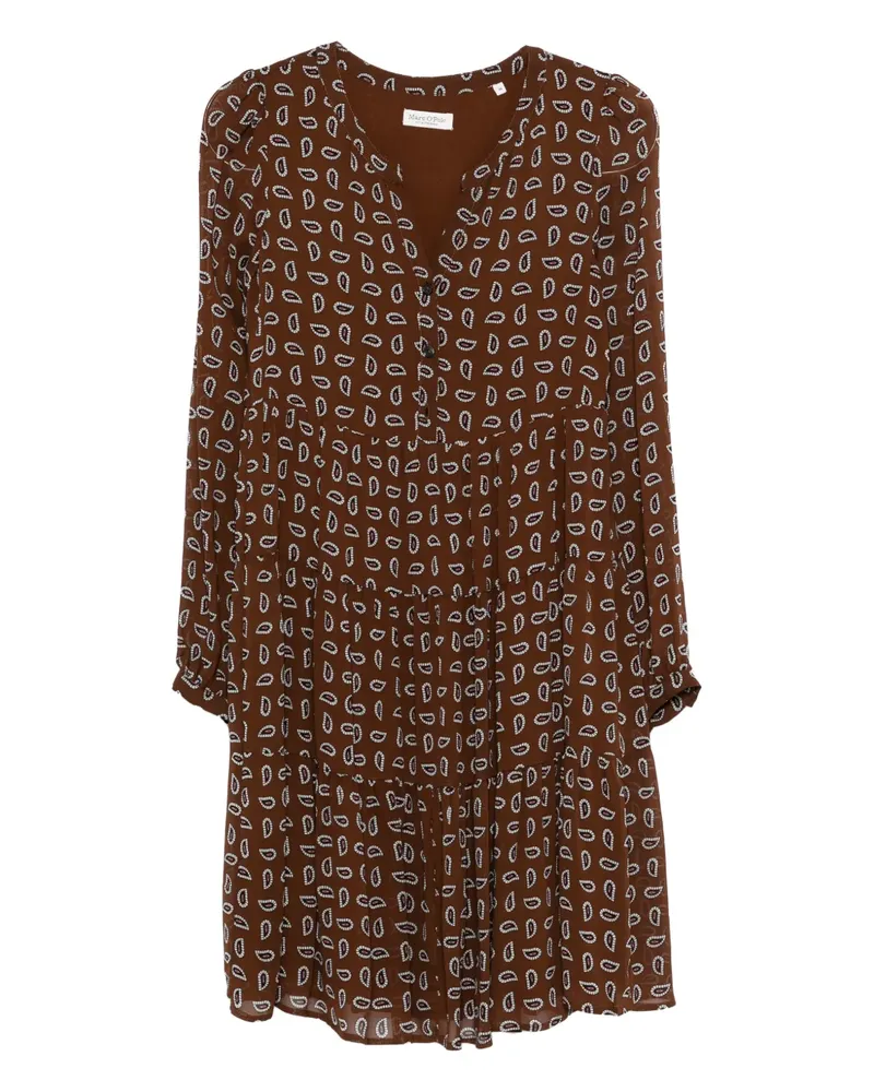 Marc O'Polo tie detail mini dress - Braun Braun