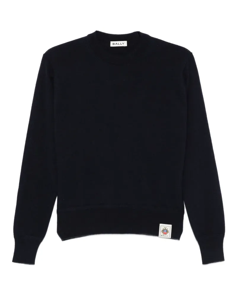 Bally Kaschmirpullover mit Logo-Patch - Blau Blau