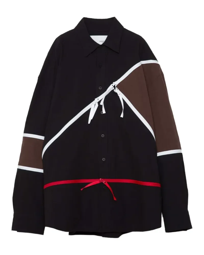 Yoshio Kubo zip-detail long-sleeve shirt - Schwarz Schwarz