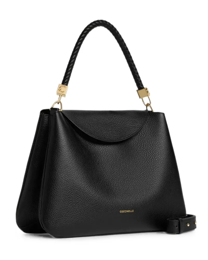 Coccinelle Tiggy Tote Bag mit Flechtriemen - Schwarz Schwarz