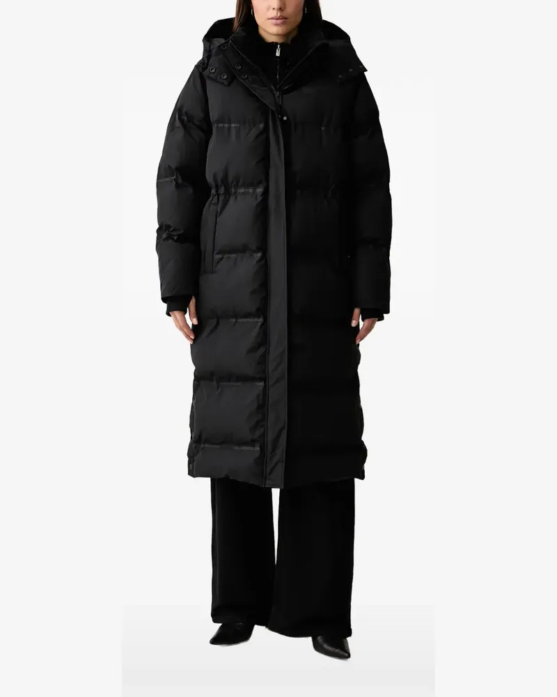 Karl Lagerfeld logo-print padded coat - Schwarz Schwarz