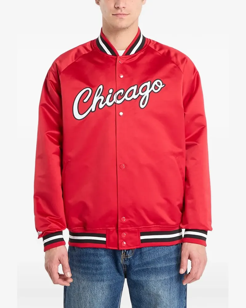 Mitchell & Ness NBA logo-print bomber jacket - Rot Rot