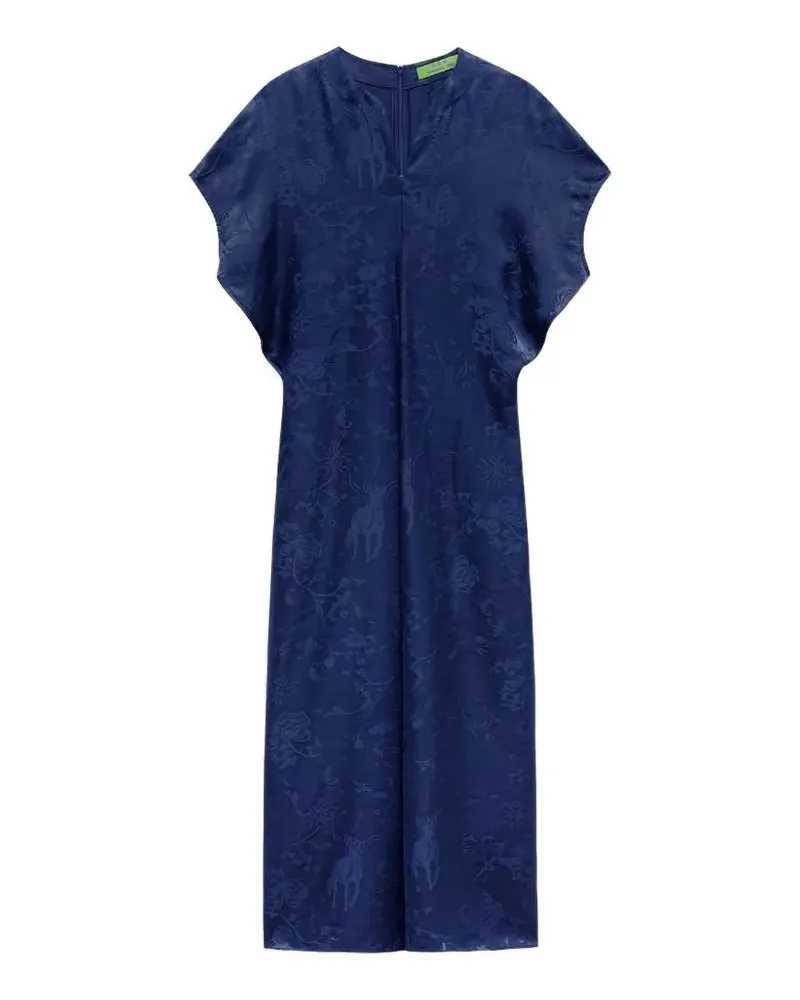 Shanghai Tang Tang jacquard midi dress - Blau Blau