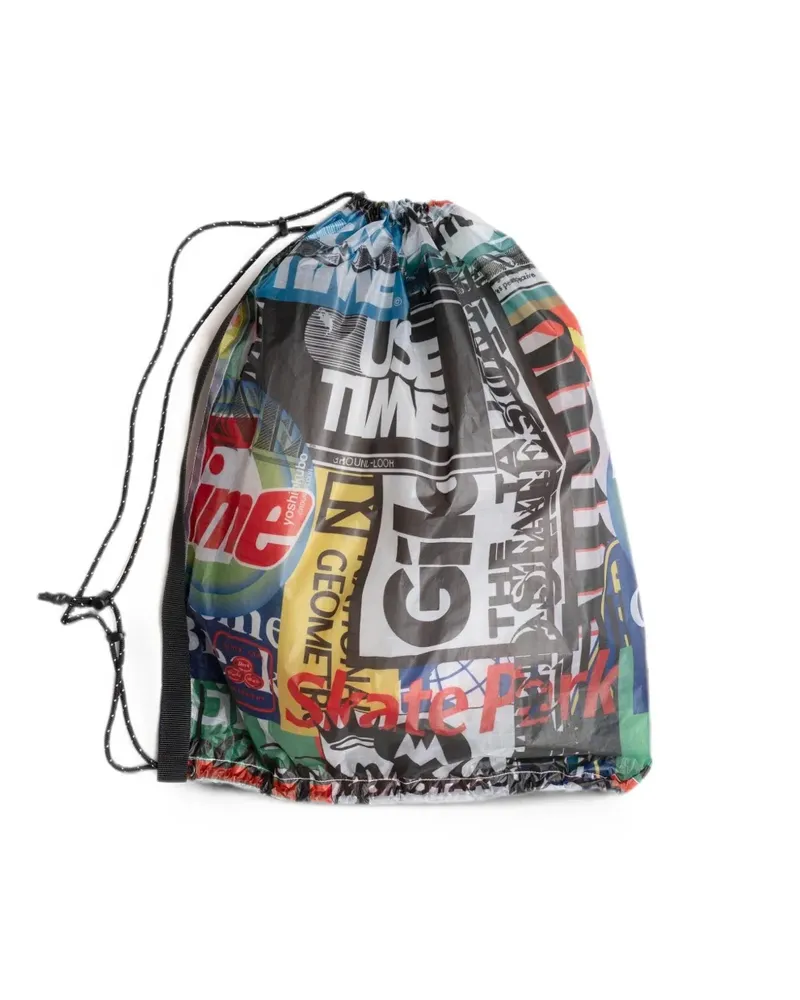 Yoshio Kubo Rucksack mit grafischem Print - Schwarz Schwarz