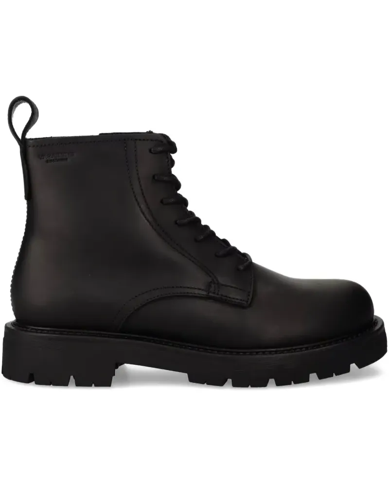 Vagabond Schnürstiefel mit breiter Sohle - Schwarz Schwarz