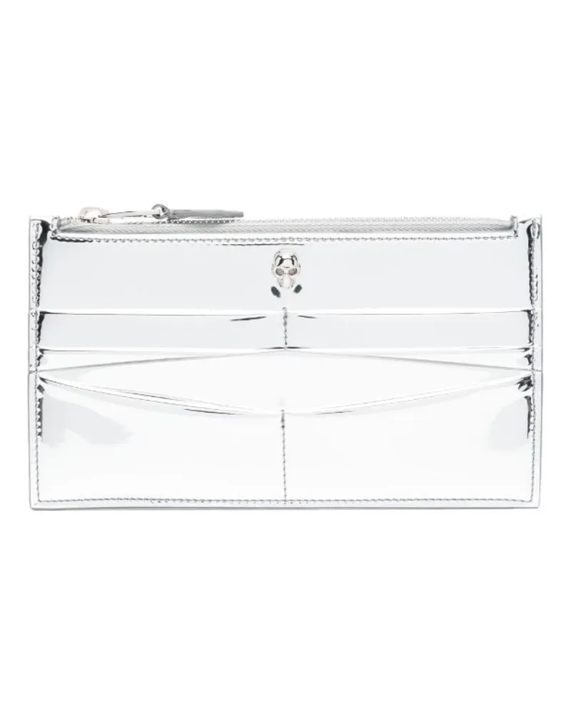 Alexander McQueen Metallisches Kartenetui - Silber Silber
