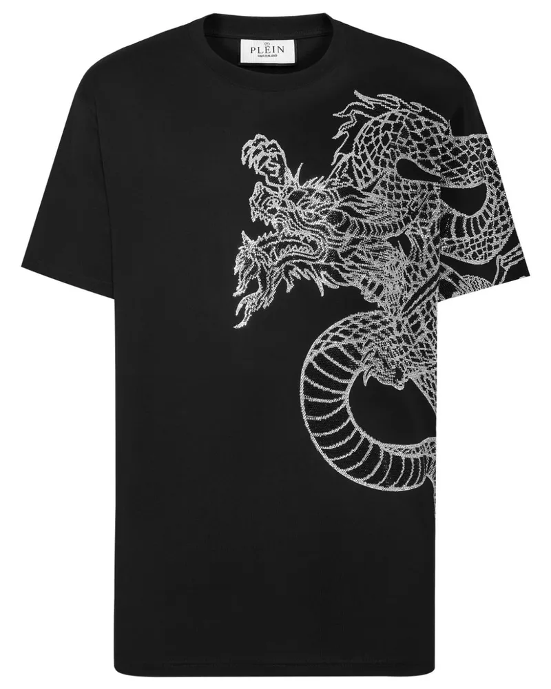 Philipp Plein Dragon Strass T-Shirt - Schwarz Schwarz
