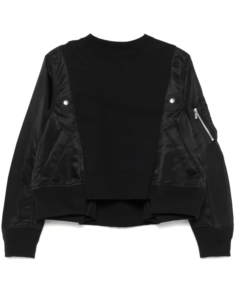 Sacai Sweatshirt mit Einsatz - Schwarz Schwarz