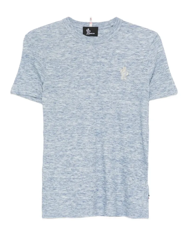 Moncler T-Shirt mit Logo-Patch - Blau Blau