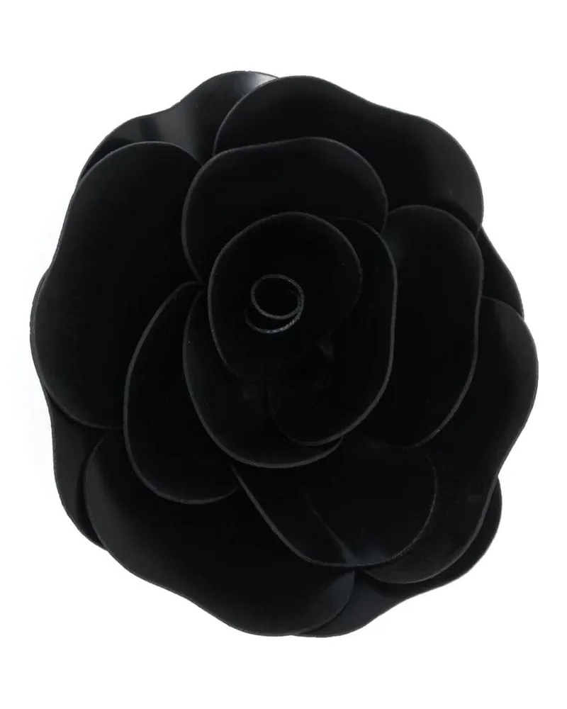 Philosophy Di Lorenzo Serafini Brosche mit Blumenapplikation Schwarz