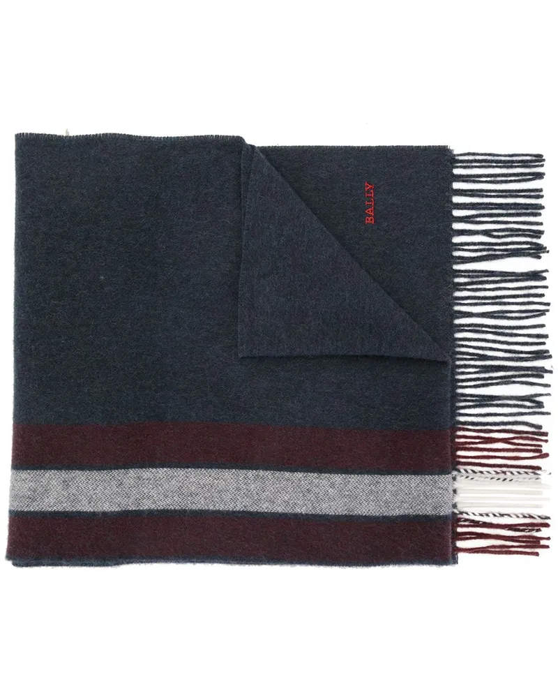 Bally Gestreifter Schal - Blau Blau